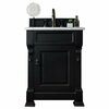 James Martin Vanities Brookfield 26in Single Vanity, Antique Black w/ 3 CM Eternal Jasmine Pearl Quartz Top 147-114-V26-AQB-3EJP